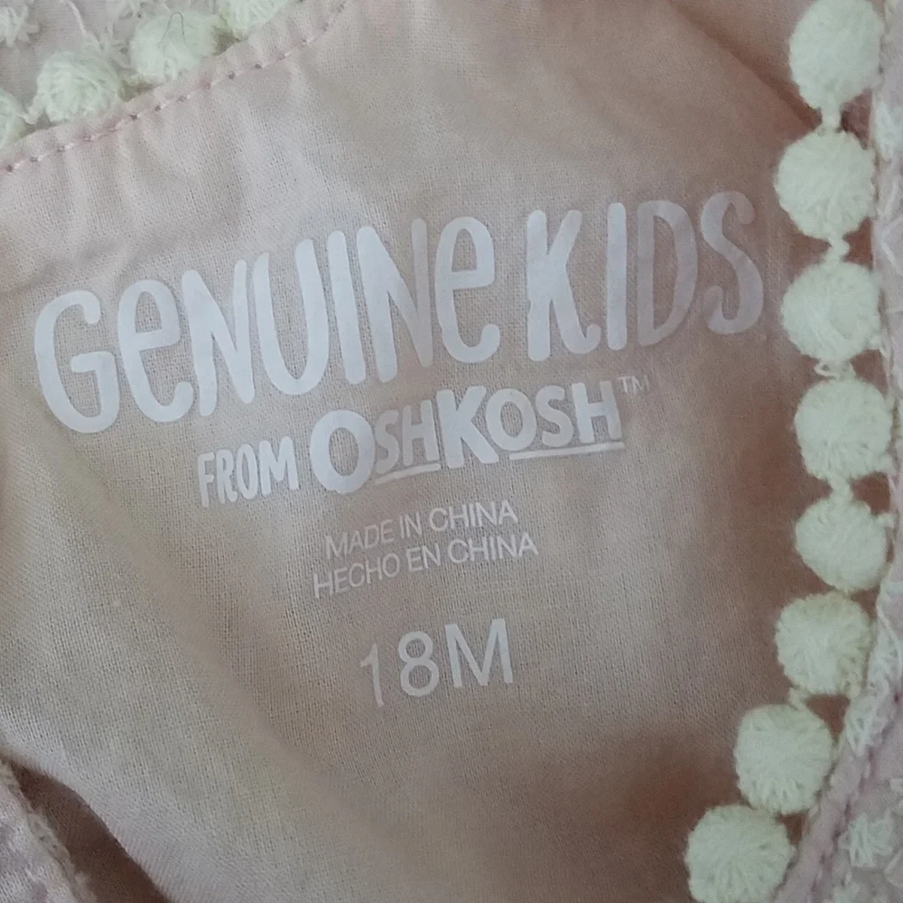 Genuine Kids Oshkosh Lined Embroidered Dress 18m